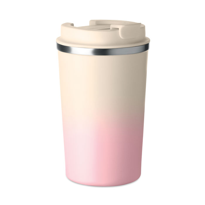 Gobelet personnalisé double paroi 350 ml Brace Gradient rose bébé